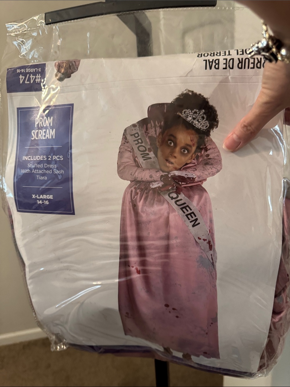 Child’s XL Prom Scream Queen Illusion Costume. New In Bag